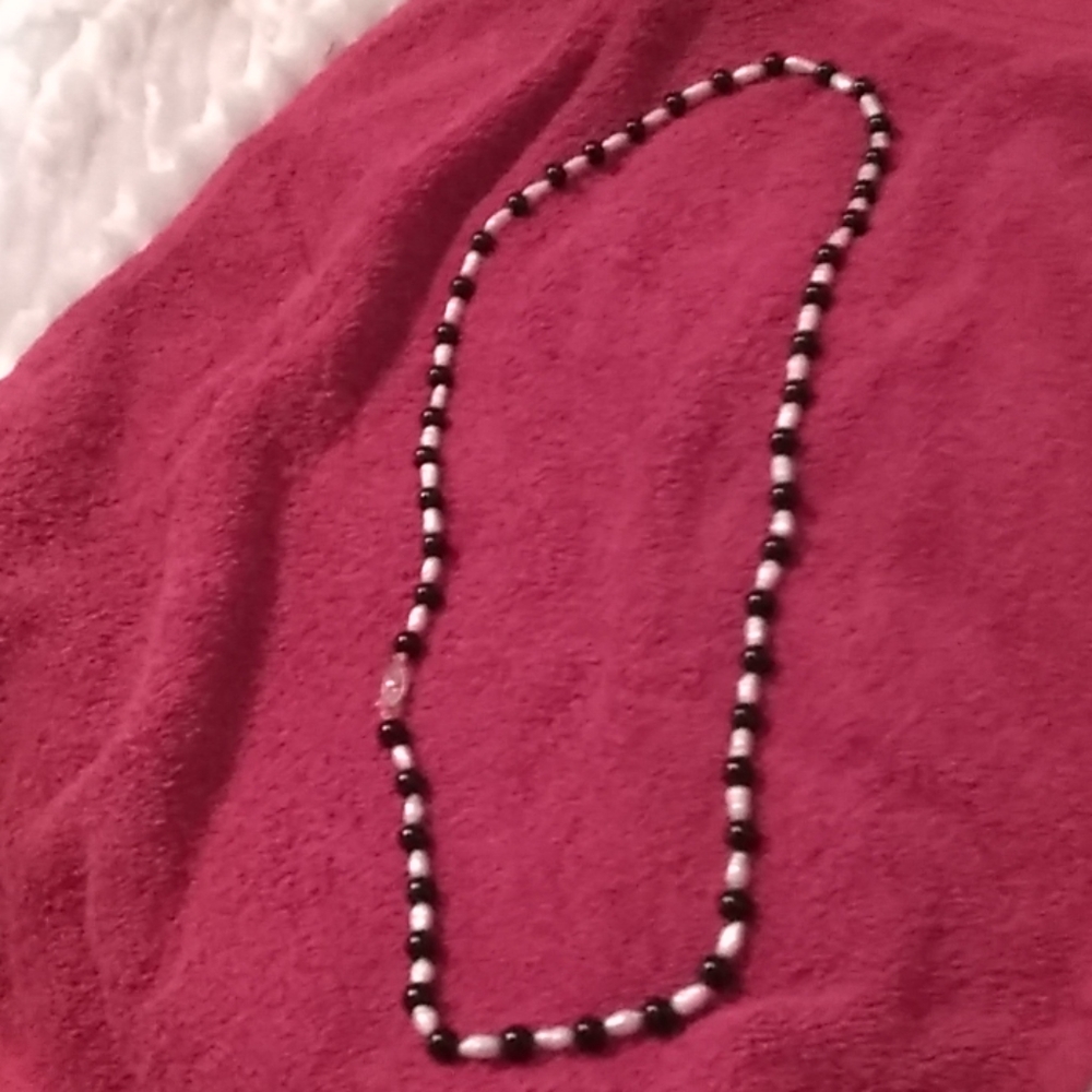 Antique black and white string freshwater pearls